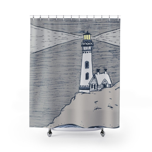 Coastal Lighthouse Shower Curtain Design