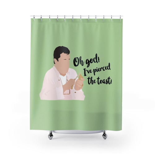 Oh God! Ive Pierced the Toast! Shower Curtains
