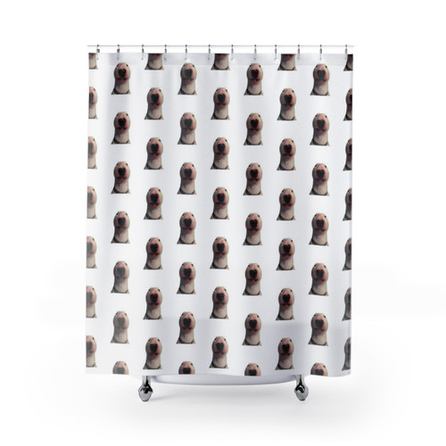 Bull Terrier Meme Face Shower Curtains