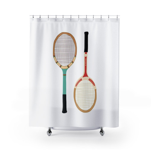 Vintage Tennis Racket Shower Curtains