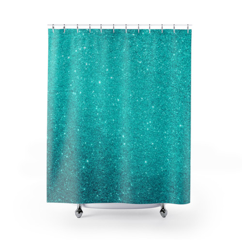 Robin's Egg Blue Glitter Shower Curtains