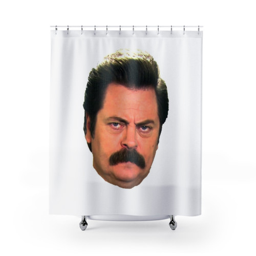 Ron Swanson Themed Shower Curtain