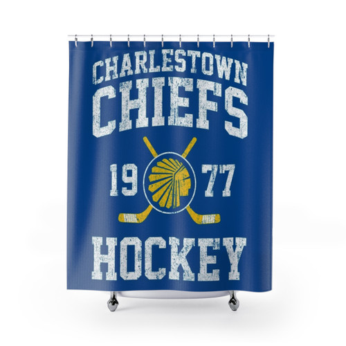 Charlestown Chiefs Hockey Themed Shower Curtains