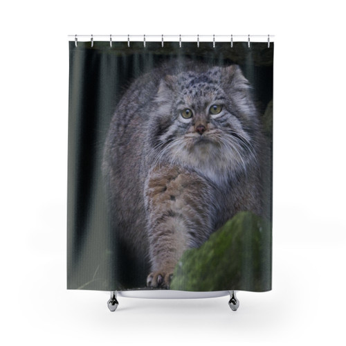 Pallas Cat Shower Curtain - Majestic Feline Décor for Your Bathroom
