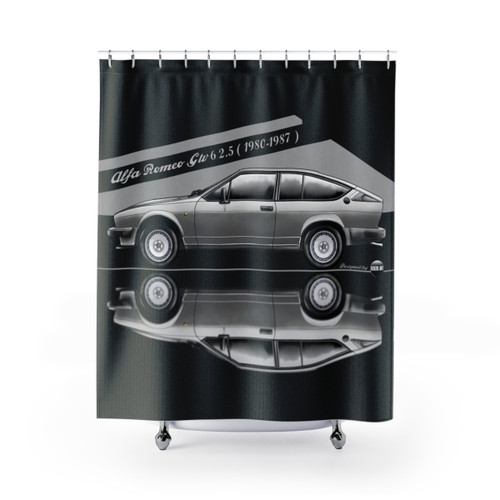 Alfa Romeo GTV 6 Silver Gray Shower Curtains