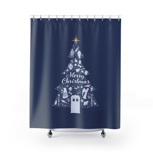 Doctor Who Christmas Shower Curtains