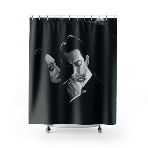 Addams Family Themed Shower Curtain