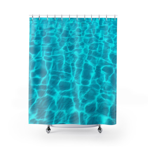 Turquoise Blue Ocean Waves Shower Curtains