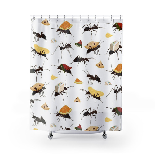 Ants Carrying Snacks Shower Curtain