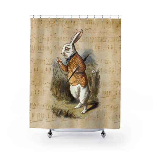 Alice in Wonderland Themed Shower Curtain