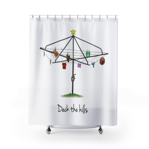 Funny Australian Christmas Shower Curtain - DECK THE HILLS