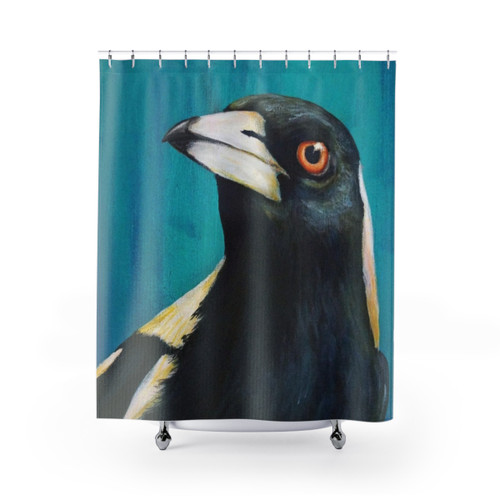 Magpie Bird Shower Curtain