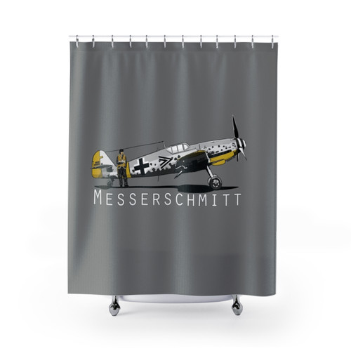 Messerschmitt BF 109 WWII German Fighter Plane Shower Curtain