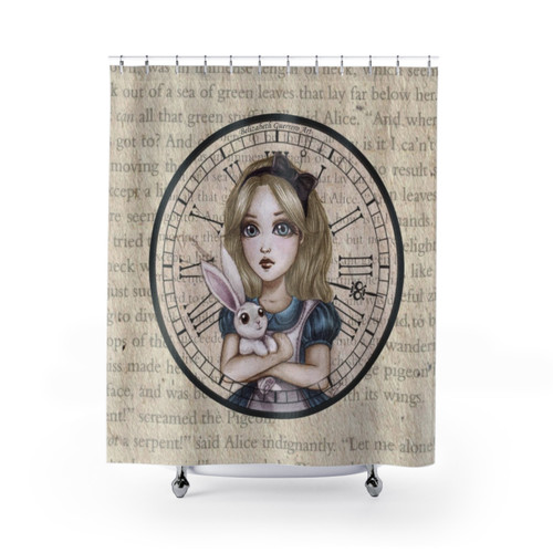 Alice in Wonderland Themed Shower Curtain