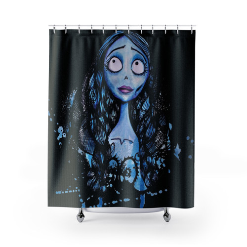Watercolor Corpse Bride Shower Curtain