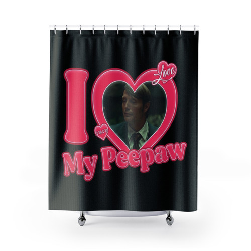 Mads Mikkelsen Shower Curtain - I Love My Peepaw Design