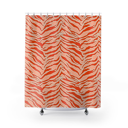 Vibrant Tiger Print Shower Curtains