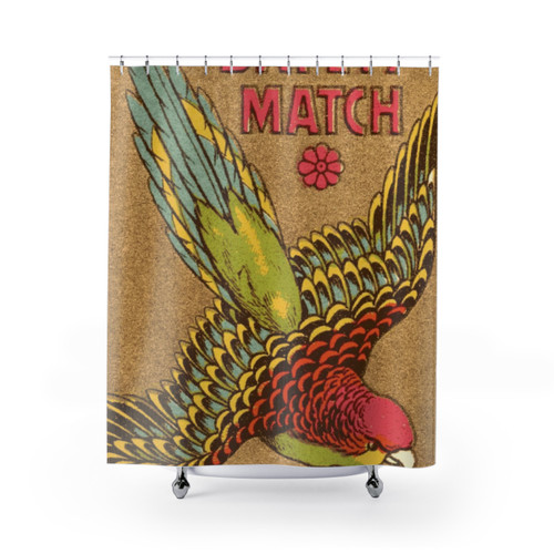 Vintage Swedish Budgerigar Shower Curtain
