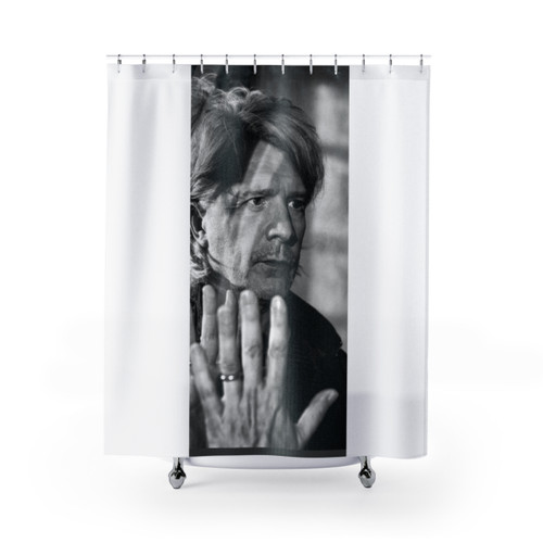 Nicola Sirkis Black and White Shower Curtains
