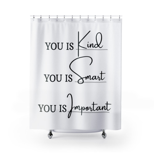 Inspirational Shower Curtain with Motivational Quote
