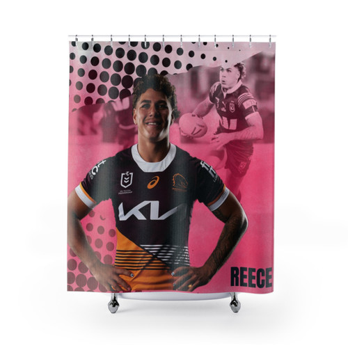 Brisbane Broncos Reece Walsh Shower Curtains