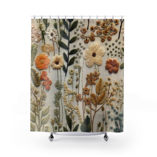 Boho Autumn Wildflower Shower Curtains