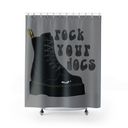 doc martens Shower Curtains for a Grunge Bathroom Decor