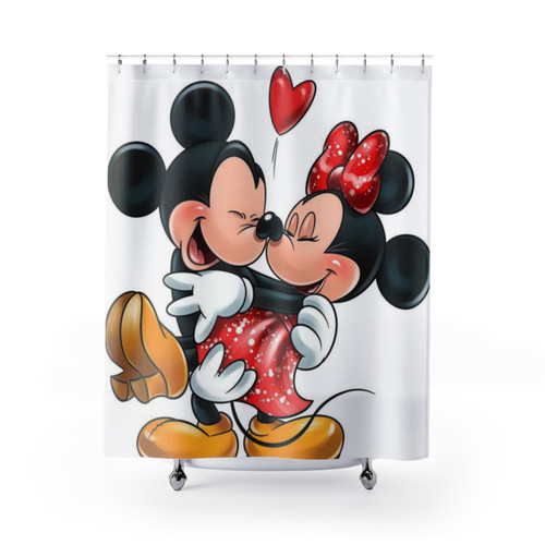 Adorable Mickey and Minnie Mouse Shower Curtain