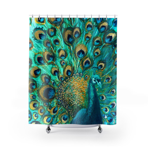 Colourful Peacock Shower Curtain