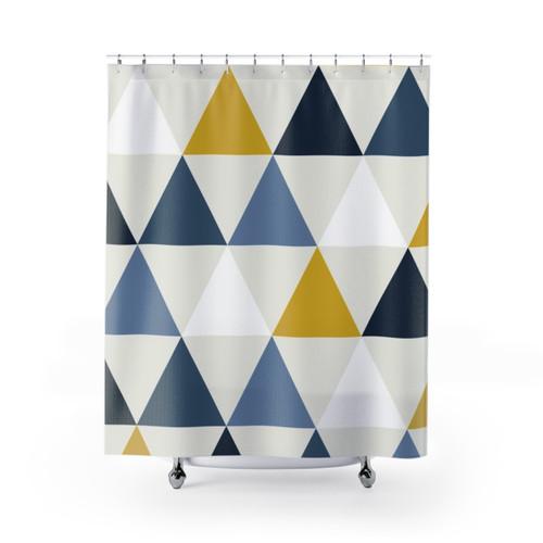 Scandinavian geometric pattern shower curtains