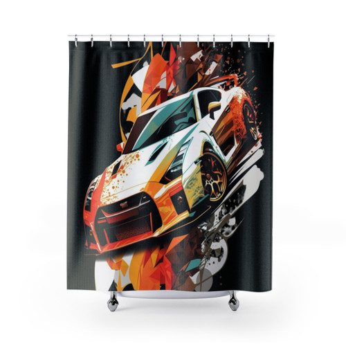Nissan GTR R35 Nismo Shower Curtains - High-Performance Car Decor