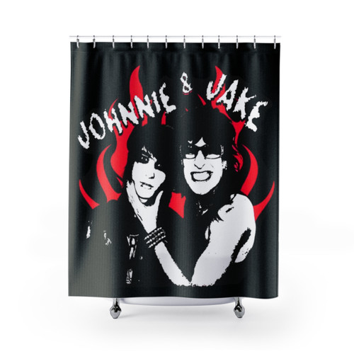 Jake and Johnnie Flames Shower Curtain - Vibrant Bathroom Decor