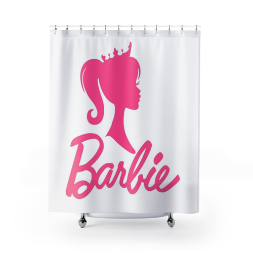 Barbi Logo Pink Shower Curtains for Stylish Bathroom Decor