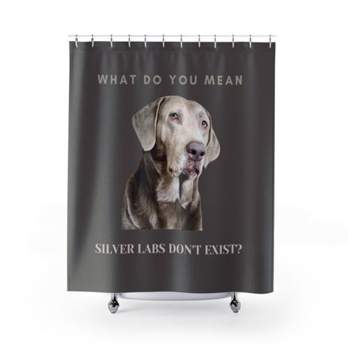 Silver Labrador Shower Curtains