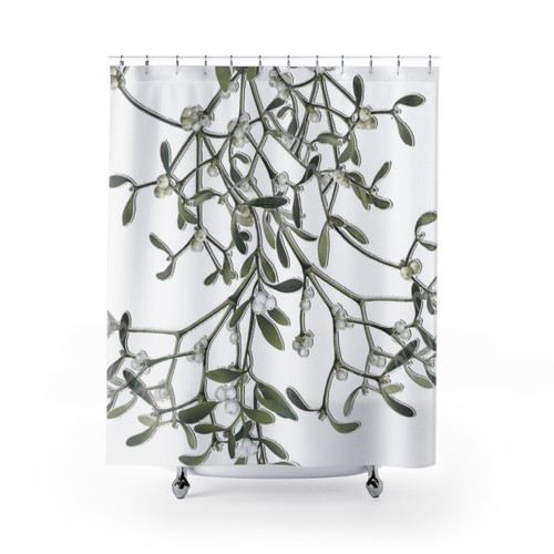 Elegant Mistletoe Shower Curtains