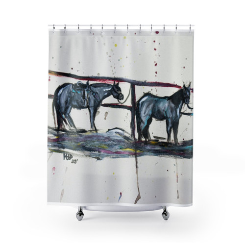 The Trainers Line Up Shower Curtains - Western Themed Bathroom Decor
