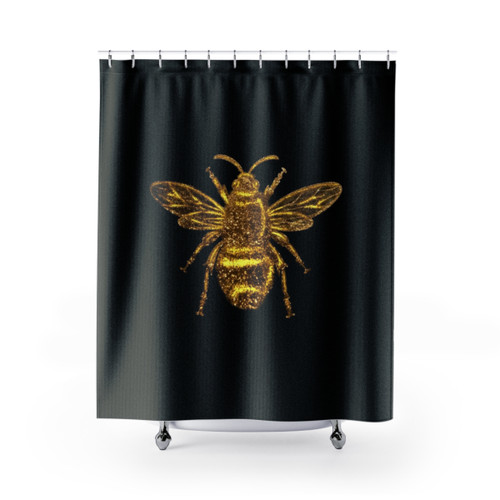 Gold Sparkling Queen Bee Shower Curtain