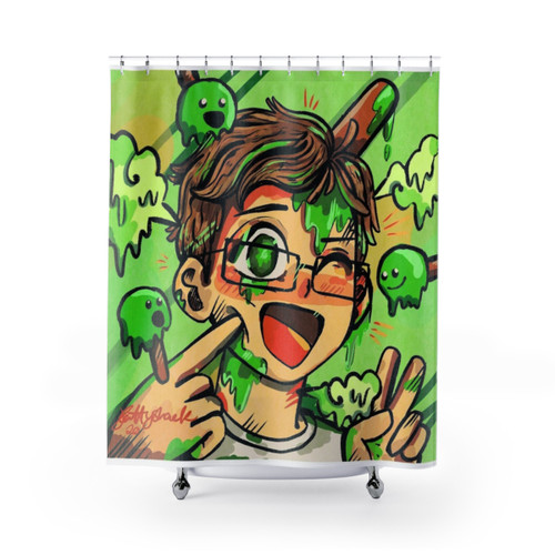 Slimecicle-themed Shower Curtains