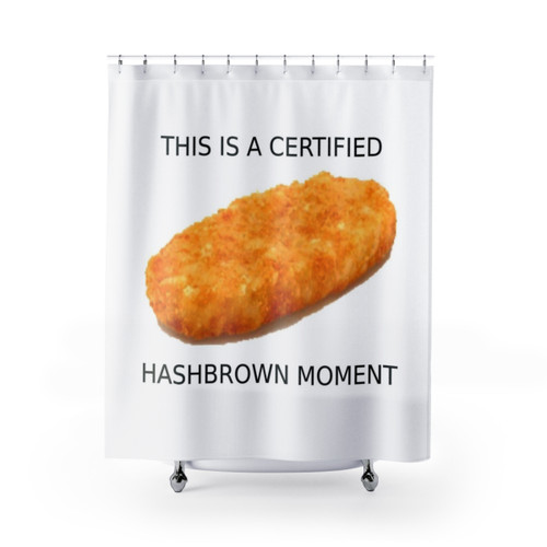 hashbrown moment Shower Curtains
