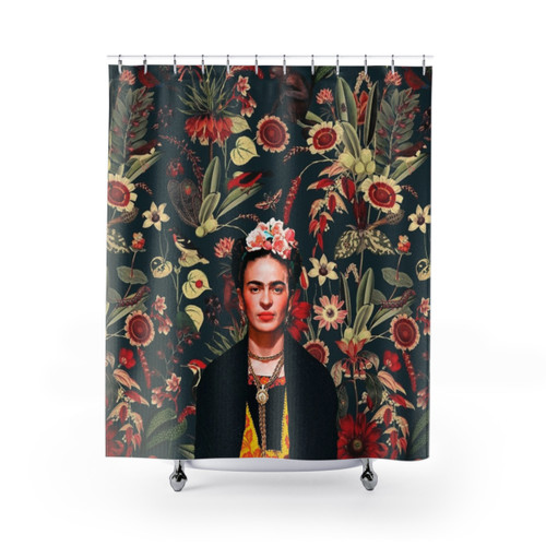 Frida Kahlo Flower Shower Curtains