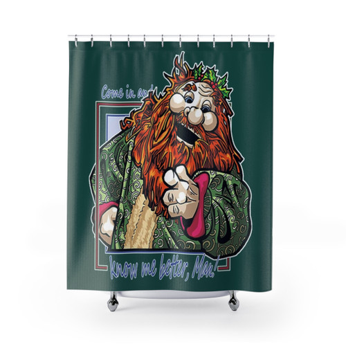 Muppet Christmas Shower Curtains featuring Kermit the Frog and other Muppet characters