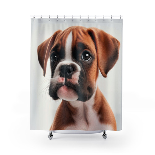 Adorable Puppy Dog Portrait Shower Curtain