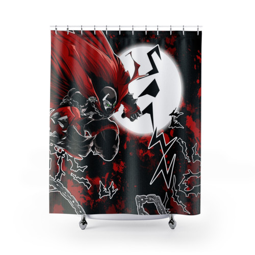 Spawn All-Over (Red) Shower Curtains for Superhero Bathroom Decor
