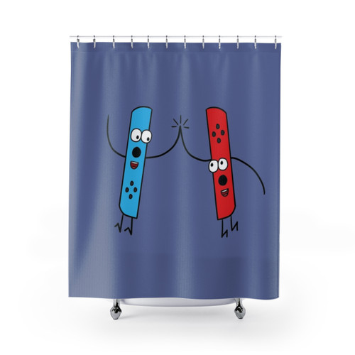 Nintendo Switch Shower Curtains featuring cute gaming characters