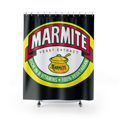 Marmite Logo Shower Curtains for Yeast Extract Fans