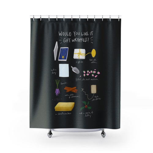 Love Actually Themed White Christmas Shower Curtain