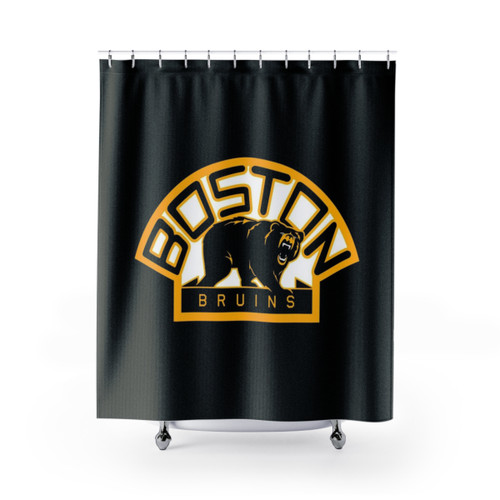 Black and Gold Bruins Themed Shower Curtain