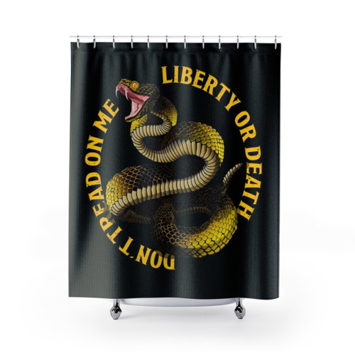 Gadsden Flag Shower Curtain with Snake Artwork