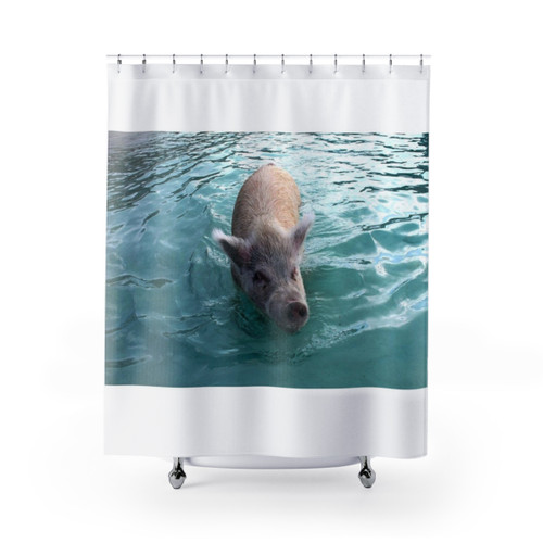 Pig Exuma Themed Shower Curtain