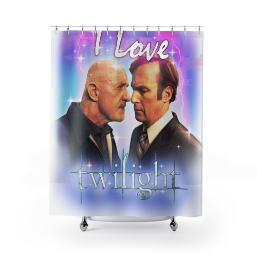 Saul Goodman and Mike Ehrmantraut Twilight Shower Curtains